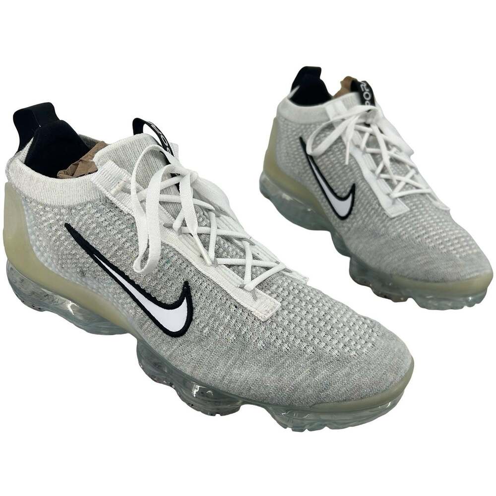 Men's White Black Nike Air VaporMax 2021 FK Flyknit Sneakers 10.5M DH4084-100